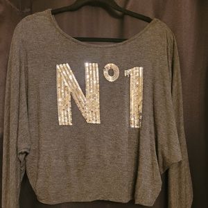 Cute sparkle "number 1" top